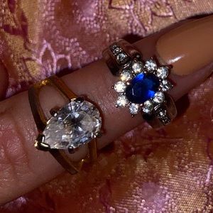 COSTUME (two) vintage ring bundle